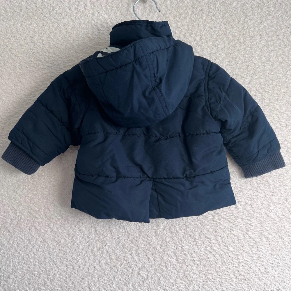 GAP Baby Blue Peacoat Puffer ColdControl With Hood Size 0-6‎ Months